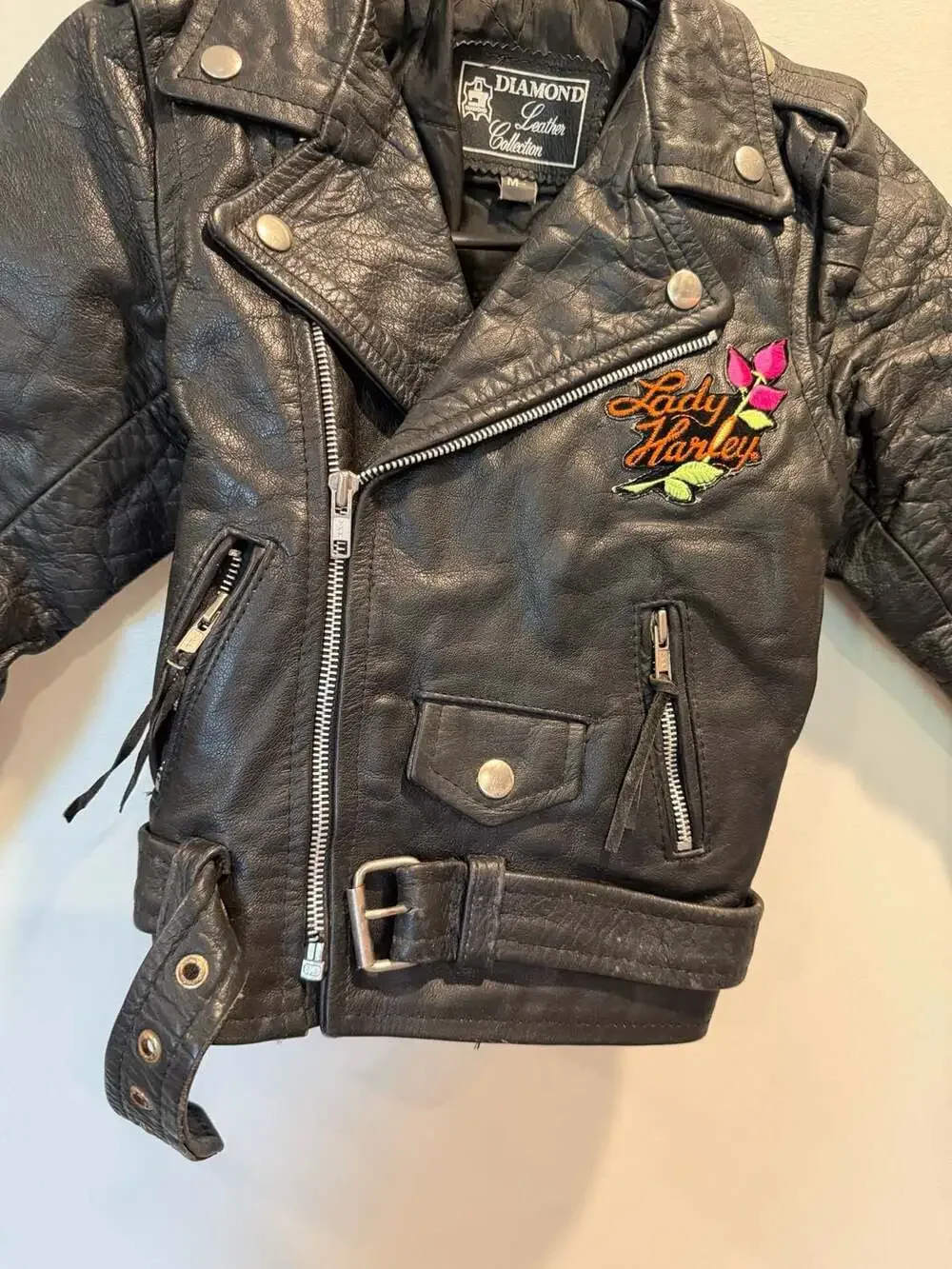 KIDS Diamond Leather Collection Lady Harley Leather Motorcycle Jacket